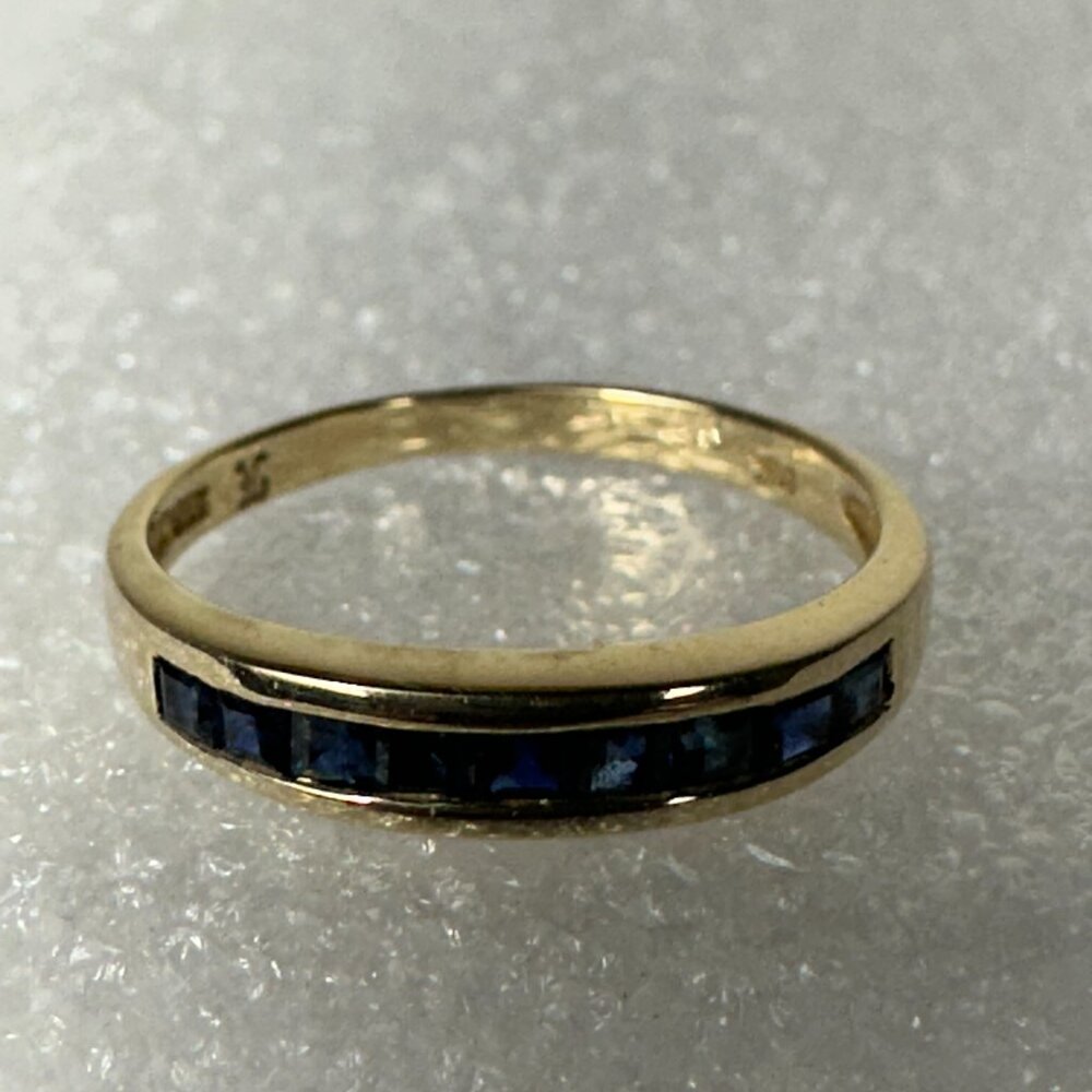 NEW 14K Real Gold and Sapphire Ring - Picture 6 of 9